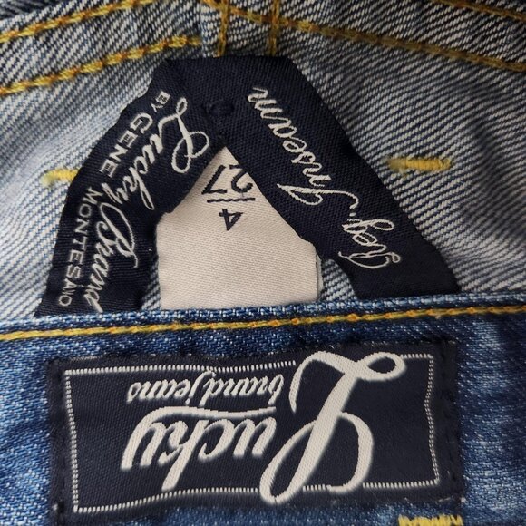 Lucky Brand Jeans Mens 32x30 Blue Distressed Riley Jean Made USA Straight Leg - Picture 9 of 16